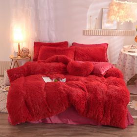 Luxury Thick Fleece Duvet Cover Queen King Winter Warm Bed Quilt Cover Pillowcase Fluffy Plush Shaggy Bedclothes Bedding Set Winter Body Keep War