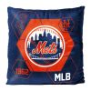 Mets OFFICIAL MLB "Connector" Double Sided Velvet Pillow; 16" x 16"