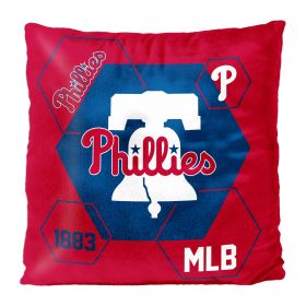 Phillies OFFICIAL MLB "Connector" Double Sided Velvet Pillow; 16" x 16"