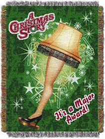 Xmas Store Holiday Leg Lamp Licensed Holiday 48"x 60" Woven Tapestry Throw by The Northwest Company