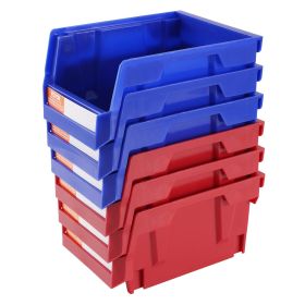 VEVOR Plastic Storage Bin, (5-Inch x 4-Inch x 3-Inch), Hanging Stackable Storage Organizer Bin, Blue/Red, 24-Pack