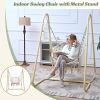 Handmade Macrame Swing Hammock Chair with Stand - Indoor/Outdoor Boho Style Seating