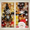 4 Sheets Christmas Window Clings Snowflake Snowman Moose Elk Pattern Window Decals Reusable Static Stickers for Christmas Holiday Birthday Home Decora