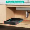 Pull Out Cabinet Organizer Carbon Steel Slide Out Drawer Storage Smooth Quiet Slide Rails for Kitchen Bathroom Living Room Black 11.81x16.92x2.75inch