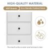 White Tall Bathroom Cabinet, Freestanding Storage Cabinet with 3 Drawers and Adjustable Shelf, MDF Board with Painted Finish