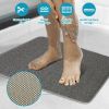 28.34x16.73in Shower Mat Non-Slip Bath Mat with Drain Quick Drying PVC Loofah Shower Mat For Bathroom Grey