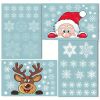 4 Sheets Christmas Window Clings Snowflake Snowman Moose Elk Pattern Window Decals Reusable Static Stickers for Christmas Holiday Birthday Home Decora