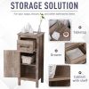 kleankin Bathroom Floor Cabinet Storage Cupboard with Drawer and Adjustable Shelf for Entryway or Living Room, Barnwood