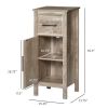 kleankin Bathroom Floor Cabinet Storage Cupboard with Drawer and Adjustable Shelf for Entryway or Living Room, Barnwood