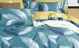 Linnett Blue Banana Leaves 100% Cotton  Reversible Comforter Set